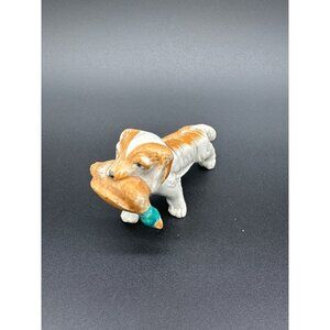 Vintage Ceramic Hunting Dog Figurine With Duck Hand-Painted Brittney‎ Spaniel